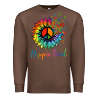 Chestnut daisy peace sign hippie soul retro hippie flower lovers t shirt Premium Sweatshirt - baoMotion