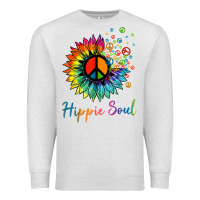 Oatmeal Heather daisy peace sign hippie soul retro hippie flower lovers t shirt Premium Sweatshirt - baoMotion
