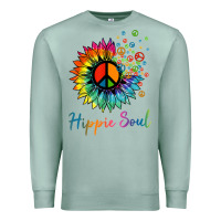 Seafoam daisy peace sign hippie soul retro hippie flower lovers t shirt Premium Sweatshirt - baoMotion