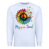 White daisy peace sign hippie soul retro hippie flower lovers t shirt Premium Sweatshirt - baoMotion