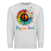 Dove Grey daisy peace sign hippie soul retro hippie flower lovers t shirt Premium Sweatshirt - baoMotion