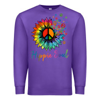 Purple daisy peace sign hippie soul retro hippie flower lovers t shirt Premium Sweatshirt - baoMotion