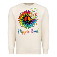 Sandshell daisy peace sign hippie soul retro hippie flower lovers t shirt Premium Sweatshirt - baoMotion