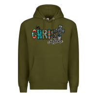 Army Green in christ alone Premium Hoodie - RacoonDesign