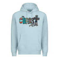Blue Mist in christ alone Premium Hoodie - RacoonDesign