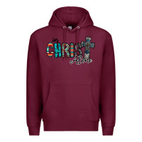 Burgundy in christ alone Premium Hoodie - RacoonDesign