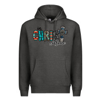 Charcoal Heather in christ alone Premium Hoodie - RacoonDesign