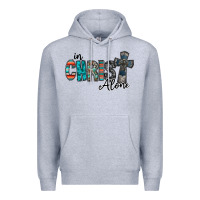 Heather Grey in christ alone Premium Hoodie - RacoonDesign