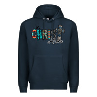 Navy in christ alone Premium Hoodie - RacoonDesign