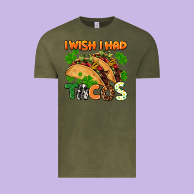 I Wish I Had Tacos St. Patrick's Day Vintage Tee Designed By Fadigitalartstudio