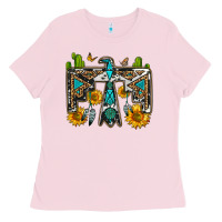 Bubblegum Pink western free bird Ladies Tee - OliviaCreatesArt