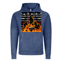Vintage Denim american firefighters seamless pattern Vintage Hoodie - BundleAndBundleShop