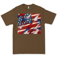 Cacao American flag glitter 4th of july Premium Tee - CowGirlArtShop