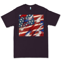 Plum American flag glitter 4th of july Premium Tee - CowGirlArtShop