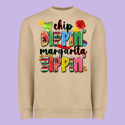 Chip Dippin' Margarita Sippin' Heavyweight Sweatshirt Designed By Jahusdesignshop