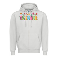 Dove Grey custom teacher flowers Zipper Hoodie - JahusDesignShop