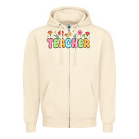 Sandshell custom teacher flowers Zipper Hoodie - JahusDesignShop