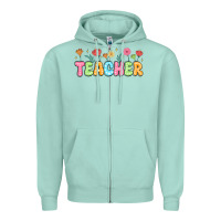 Seafoam custom teacher flowers Zipper Hoodie - JahusDesignShop