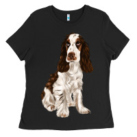 Black english cocker spaniel Ladies Tee - FaDigitalArtStudio