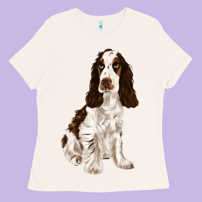 English Cocker Spaniel Ladies Tee Designed By Fadigitalartstudio
