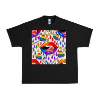 Black Pride lgbtq lips and heart lollipop seamless patte Urban Heavy Tee - BundleAndBundleShop