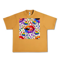 Peanut Butter Pride lgbtq lips and heart lollipop seamless patte Urban Heavy Tee - BundleAndBundleShop