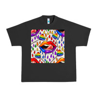 Pigment Black Pride lgbtq lips and heart lollipop seamless patte Urban Heavy Tee - BundleAndBundleShop