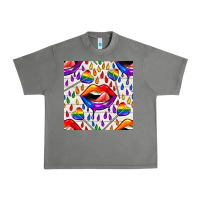 Tornado Pride lgbtq lips and heart lollipop seamless patte Urban Heavy Tee - BundleAndBundleShop