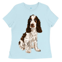 Baby Blue english cocker spaniel Ladies Tee - FaDigitalArtStudio