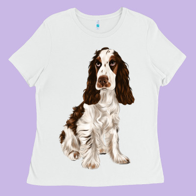 English Cocker Spaniel Ladies Tee Designed By Fadigitalartstudio
