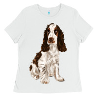White english cocker spaniel Ladies Tee - FaDigitalArtStudio