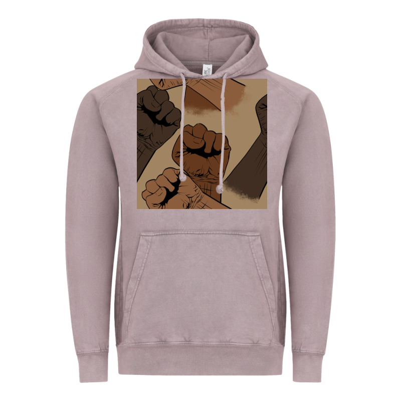 Melanin Raised Fist Seamless Pattern Vintage Hoodie by BundleAndBundleShop | Teevron