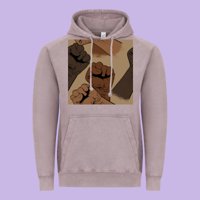 Melanin Raised Fist Seamless Pattern Vintage Hoodie Designed By Bundleandbundleshop