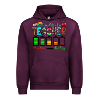 Mauve Wine battery life of a teacher monday friday Urban Hoodie - RanaPortraitStore
