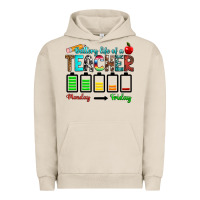 Pigment French Oak battery life of a teacher monday friday Urban Hoodie - RanaPortraitStore