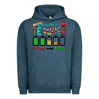 Pigment Midnight Navy battery life of a teacher monday friday Urban Hoodie - RanaPortraitStore