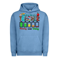 Pigment Pebble Blue battery life of a teacher monday friday Urban Hoodie - RanaPortraitStore