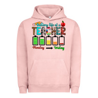 Pigment Salmon battery life of a teacher monday friday Urban Hoodie - RanaPortraitStore