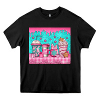 Black pink christmas coffee Heavy Core Tee - Jasminsmagicworld