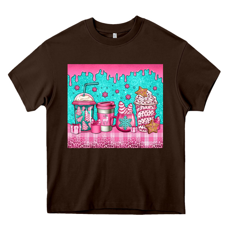 Pink Christmas Coffee Heavy Core Tee by Jasminsmagicworld | Teevron