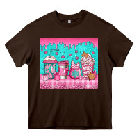 Chocolate Brown pink christmas coffee Heavy Core Tee - Jasminsmagicworld