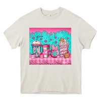 Cream pink christmas coffee Heavy Core Tee - Jasminsmagicworld