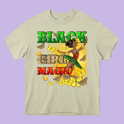 Black Girl Magic Heavy Core Tee Designed By Cowgirlartshop
