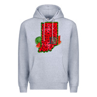 Heather Grey indiana watermelon Premium Hoodie - RacoonDesign