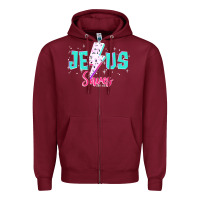 Burgundy jesus saves Zipper Hoodie - JahusDesignShop