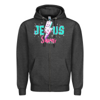 Charcoal Heather jesus saves Zipper Hoodie - JahusDesignShop