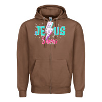 Chestnut jesus saves Zipper Hoodie - JahusDesignShop