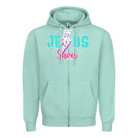 Seafoam jesus saves Zipper Hoodie - JahusDesignShop