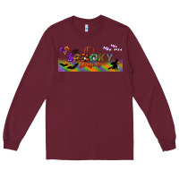 Burgundy it's spooky season libbey glass Long Sleeve Tee - BundleAndBundleShop