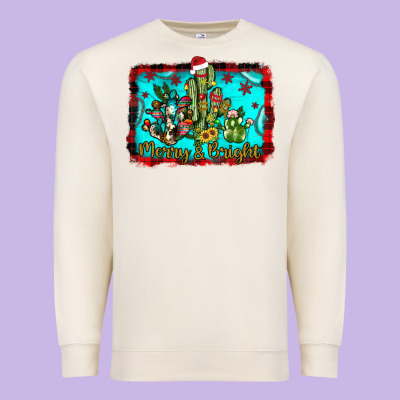 Merry & Bright Premium Sweatshirt Designed By Jahusdesignshop